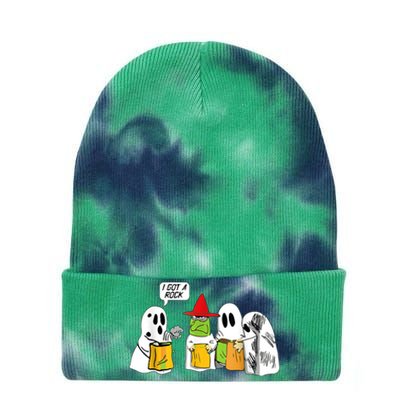 I Got A Rock Ghost, Halloween Party Tie Dye 12in Knit Beanie