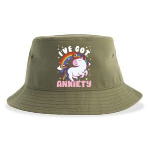 IVe Got Anxiety Sarcastic Rainbow Unicorn Ptsd Meaningful Gift Sustainable Bucket Hat