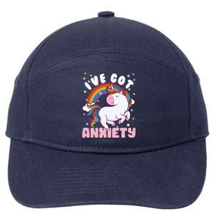 IVe Got Anxiety Sarcastic Rainbow Unicorn Ptsd Meaningful Gift 7-Panel Snapback Hat