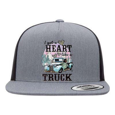 I Got A Heart Like A Truck Runs On Dreams Flat Bill Trucker Hat