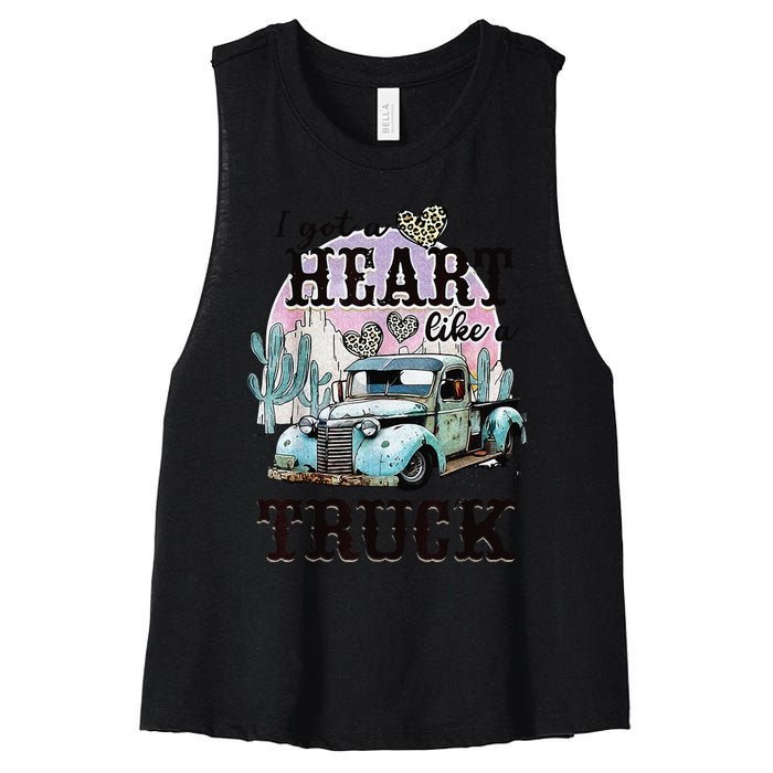 I Got A Heart Like A Truck Runs On Dreams Women's Racerback Cropped Tank