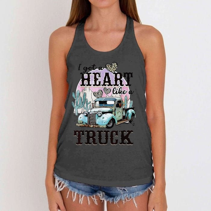 I Got A Heart Like A Truck Runs On Dreams Women's Knotted Racerback Tank