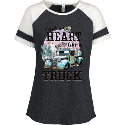 I Got A Heart Like A Truck Runs On Dreams Enza Ladies Jersey Colorblock Tee