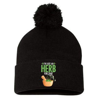 Ive Got An Herb For That Plant Based Herbs Herbal Herbalist Pom Pom 12in Knit Beanie