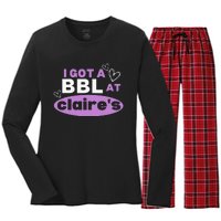 I Got A BBL At Claire's Funny Sayings Gag Joke Meme Women's Long Sleeve Flannel Pajama Set 