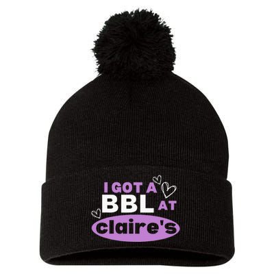 I Got A BBL At Claire's Funny Sayings Gag Joke Meme Pom Pom 12in Knit Beanie