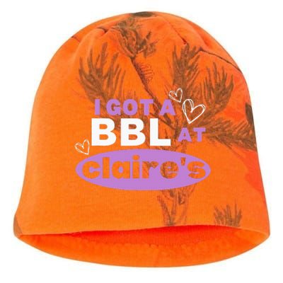 I Got A BBL At Claire's Funny Sayings Gag Joke Meme Kati - Camo Knit Beanie