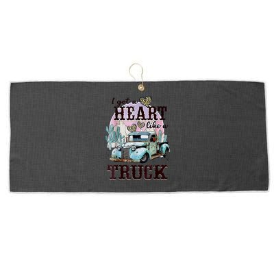 I Got A Heart Like A Truck Runs On Dreams Large Microfiber Waffle Golf Towel
