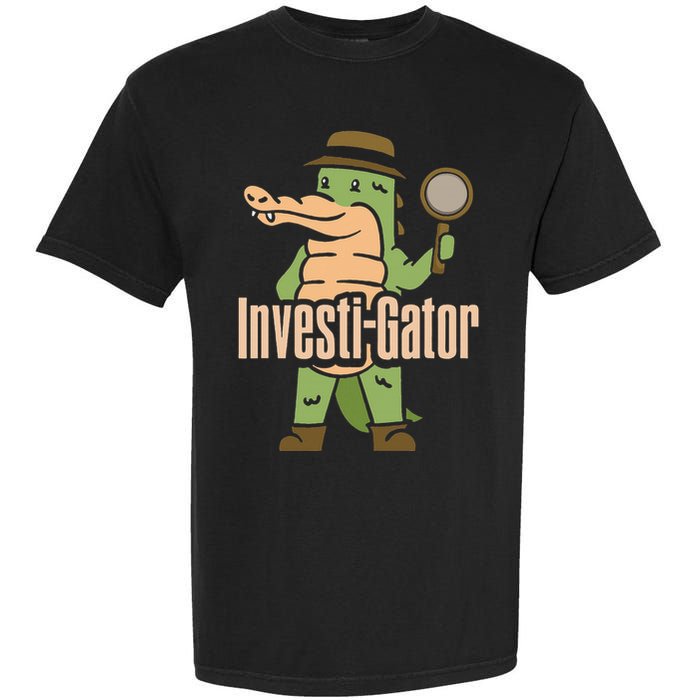 Investi Gator Alligator Spy Private Detective Investigator Garment-Dyed Heavyweight T-Shirt