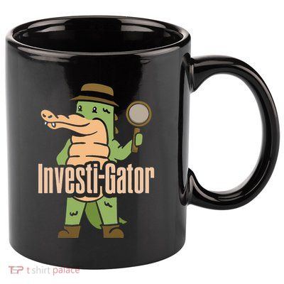 Investi Gator Alligator Spy Private Detective Investigator 11oz C Handle Ceramic Mug