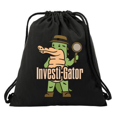 Investi Gator Alligator Spy Private Detective Investigator Drawstring Bag