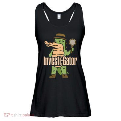 Investi Gator Alligator Spy Private Detective Investigator Ladies Essential Flowy Tank