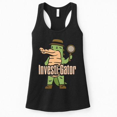 Investi Gator Alligator Spy Private Detective Investigator Womens Tank Top