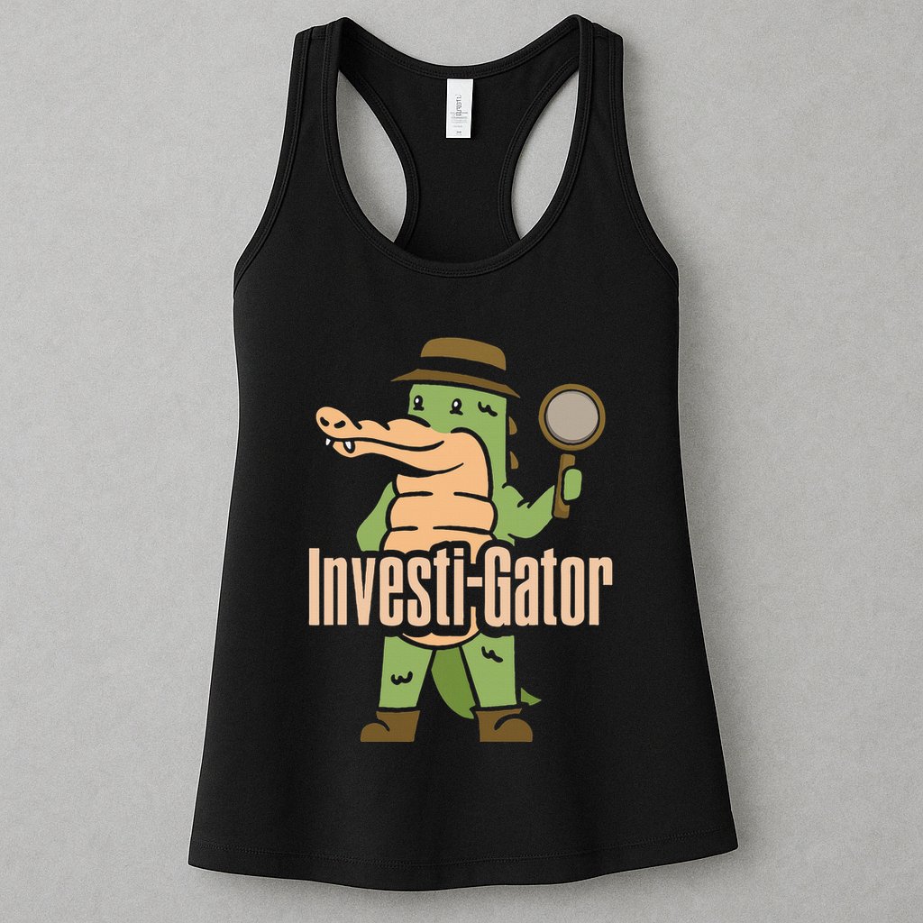 Investi Gator Alligator Spy Private Detective Investigator Womens Tank Top