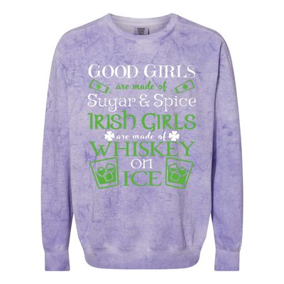 Irish Girl are Whiskey on Ice St. Patrick's Day Colorblast Crewneck Sweatshirt