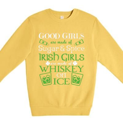 Irish Girl are Whiskey on Ice St. Patrick's Day Premium Crewneck Sweatshirt