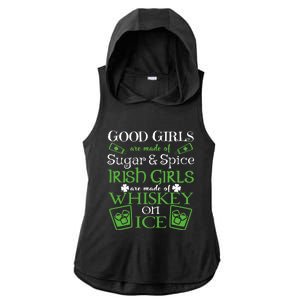 Irish Girl are Whiskey on Ice St. Patrick's Day Ladies PosiCharge Tri-Blend Wicking Draft Hoodie Tank