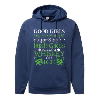 Irish Girl are Whiskey on Ice St. Patrick's Day Performance Fleece Hoodie