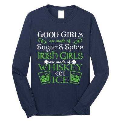 Irish Girl are Whiskey on Ice St. Patrick's Day Long Sleeve Shirt