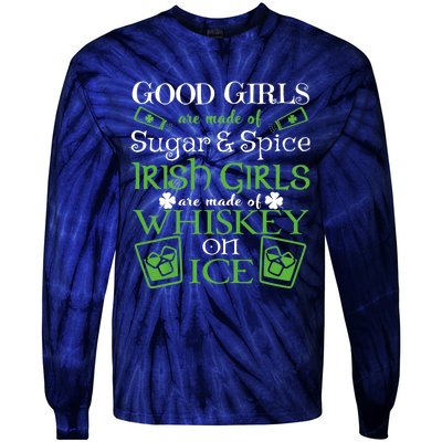 Irish Girl are Whiskey on Ice St. Patrick's Day Tie-Dye Long Sleeve Shirt