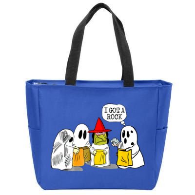 I Got A Rock Funny Trick Or Treat Halloween Squad Gift Zip Tote Bag