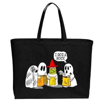 I Got A Rock Funny Trick Or Treat Halloween Squad Gift Cotton Canvas Jumbo Tote