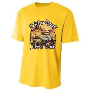 I Got A Heart Like A Truck Country Old Rusty Truck Performance Sprint T-Shirt