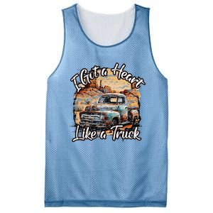 I Got A Heart Like A Truck Country Old Rusty Truck Mesh Reversible Basketball Jersey Tank