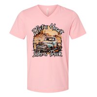 I Got A Heart Like A Truck Country Old Rusty Truck V-Neck T-Shirt