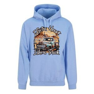 I Got A Heart Like A Truck Country Old Rusty Truck Unisex Surf Hoodie