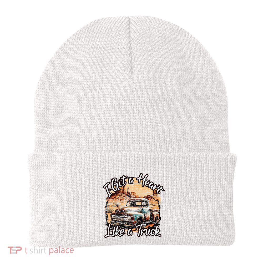 I Got A Heart Like A Truck Country Old Rusty Truck Knit Cap Winter Beanie