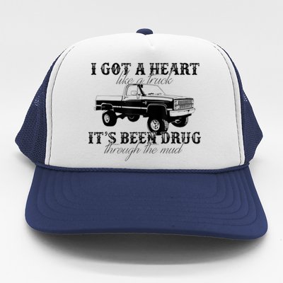 I Got A Heart Like A Truck Western Sunset Cowgirl Farm Trucker Hat