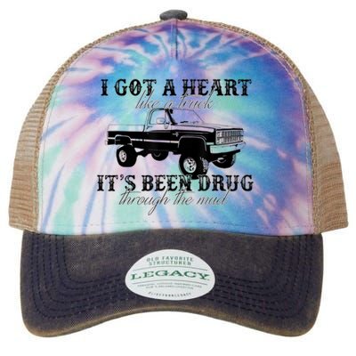 I Got A Heart Like A Truck Western Sunset Cowgirl Farm Legacy Tie Dye Trucker Hat