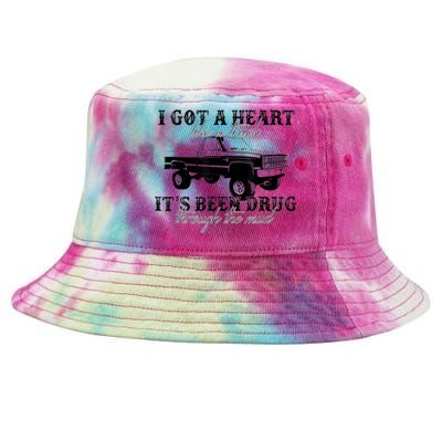 I Got A Heart Like A Truck Western Sunset Cowgirl Farm Tie-Dyed Bucket Hat