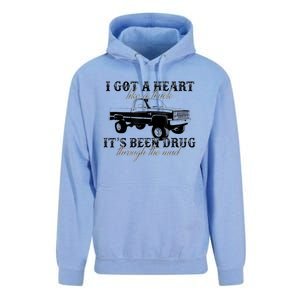 I Got A Heart Like A Truck Western Sunset Cowgirl Farm Unisex Surf Hoodie