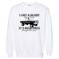 I Got A Heart Like A Truck Western Sunset Cowgirl Farm Garment-Dyed Sweatshirt