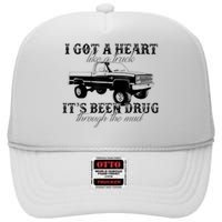 I Got A Heart Like A Truck Western Sunset Cowgirl Farm High Crown Mesh Back Trucker Hat