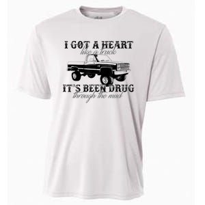 I Got A Heart Like A Truck Western Sunset Cowgirl Farm Cooling Performance Crew T-Shirt