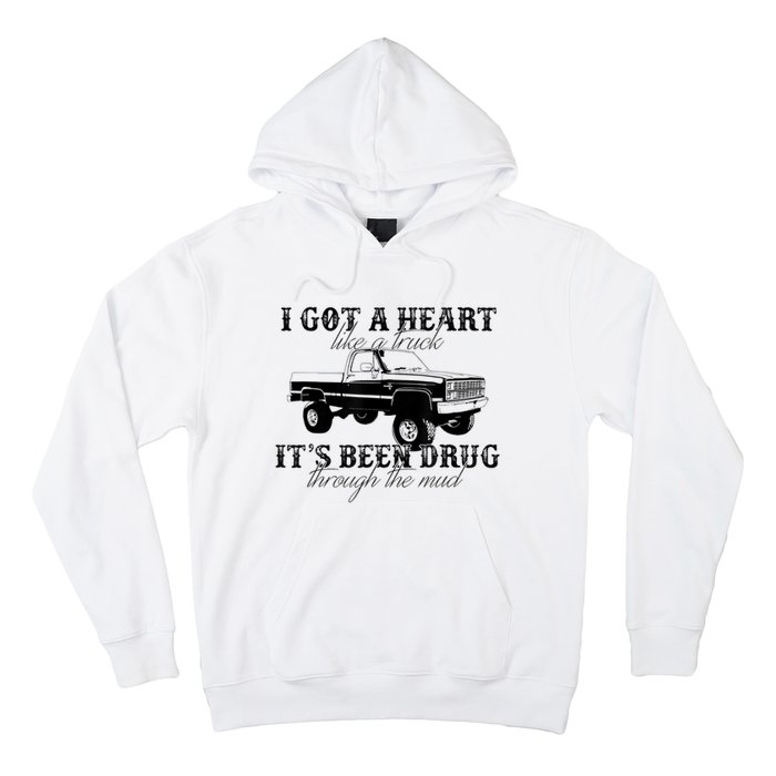 I Got A Heart Like A Truck Western Sunset Cowgirl Farm Hoodie