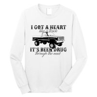 I Got A Heart Like A Truck Western Sunset Cowgirl Farm Long Sleeve Shirt