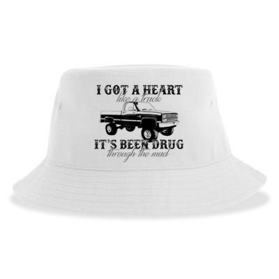 I Got A Heart Like A Truck Western Sunset Cowgirl Farm Sustainable Bucket Hat