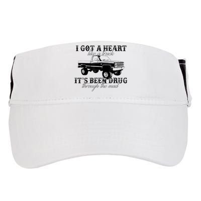 I Got A Heart Like A Truck Western Sunset Cowgirl Farm Adult Drive Performance Visor