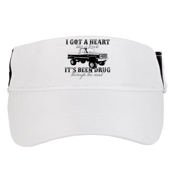 I Got A Heart Like A Truck Western Sunset Cowgirl Farm Adult Drive Performance Visor