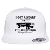 I Got A Heart Like A Truck Western Sunset Cowgirl Farm Flat Bill Trucker Hat