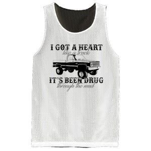 I Got A Heart Like A Truck Western Sunset Cowgirl Farm Mesh Reversible Basketball Jersey Tank