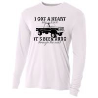 I Got A Heart Like A Truck Western Sunset Cowgirl Farm Cooling Performance Long Sleeve Crew