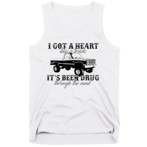 I Got A Heart Like A Truck Western Sunset Cowgirl Farm Tank Top