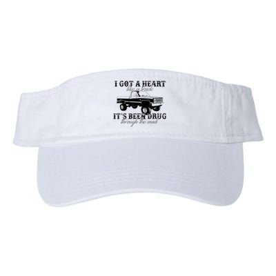 I Got A Heart Like A Truck Western Sunset Cowgirl Farm Valucap Bio-Washed Visor