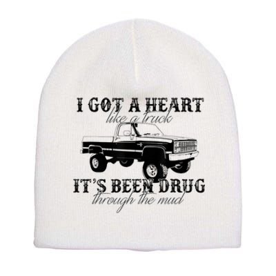 I Got A Heart Like A Truck Western Sunset Cowgirl Farm Short Acrylic Beanie