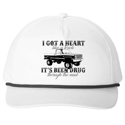 I Got A Heart Like A Truck Western Sunset Cowgirl Farm Snapback Five-Panel Rope Hat